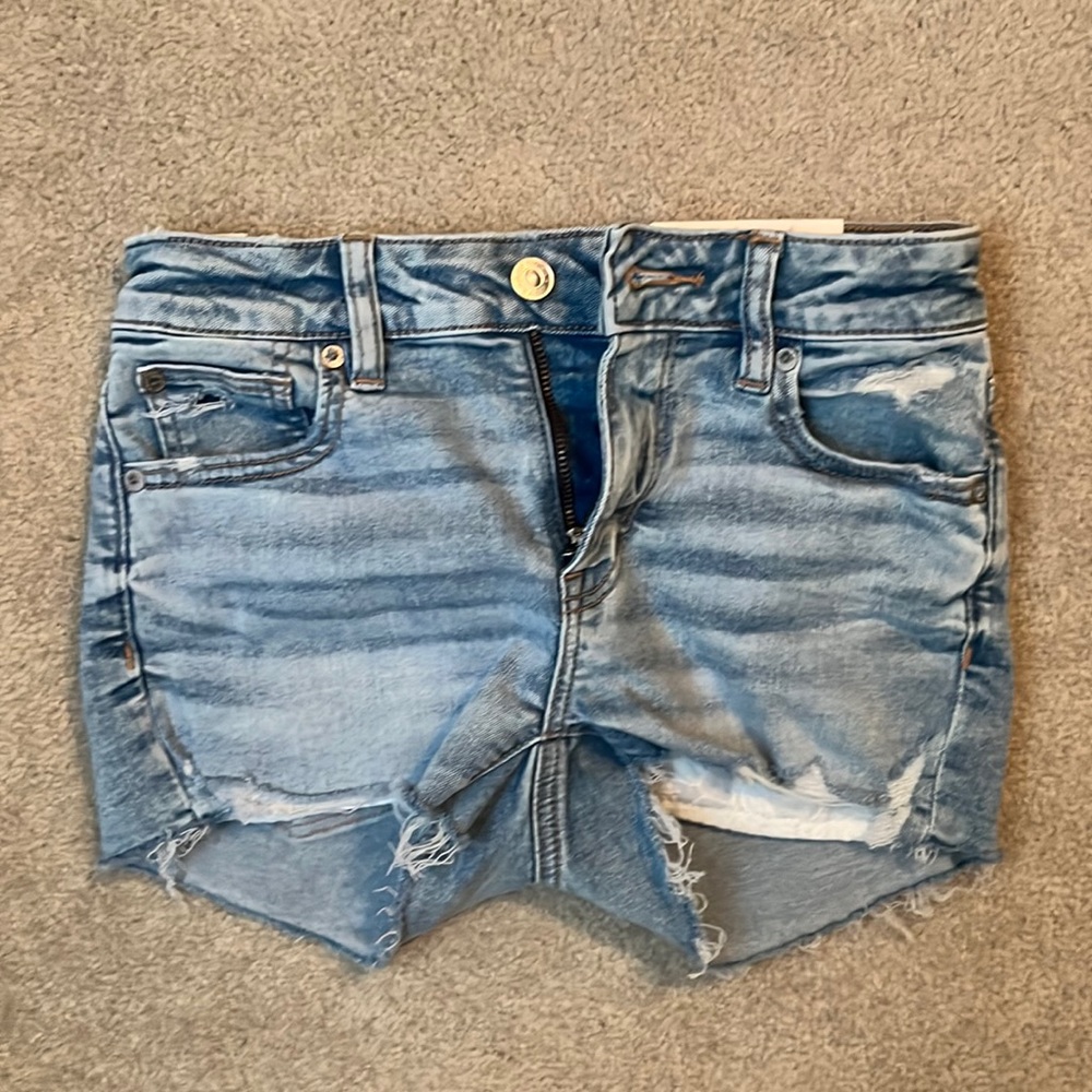 American eagle high-rise shortie jean shorts